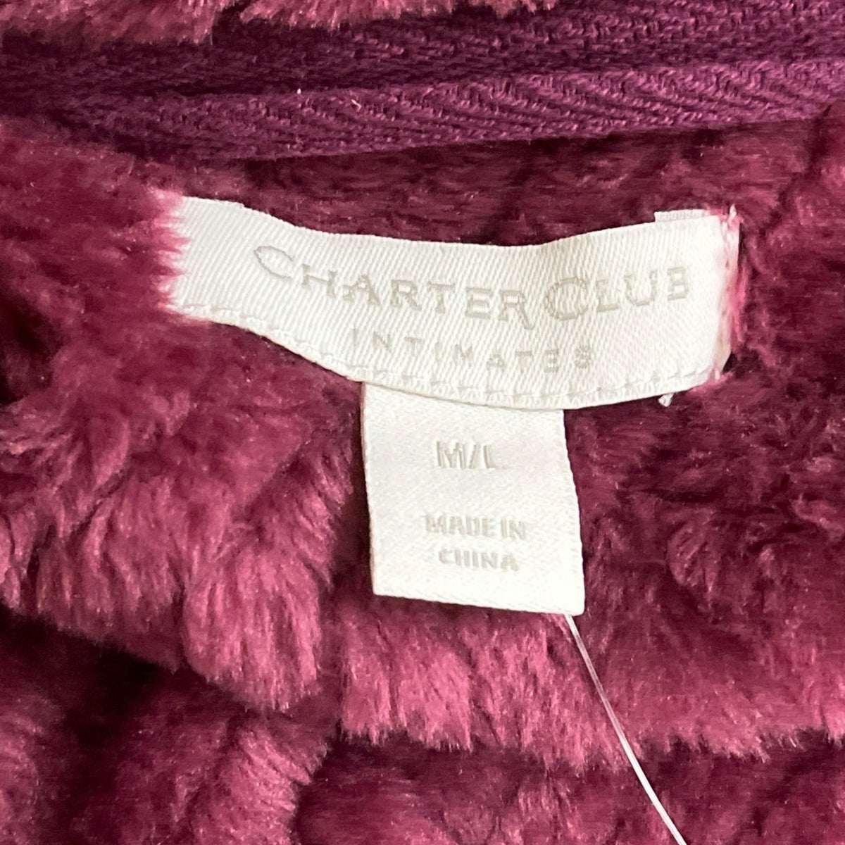 Chapter Club Womens Magenta Chevron Plush Bathrobe Size M/L - New