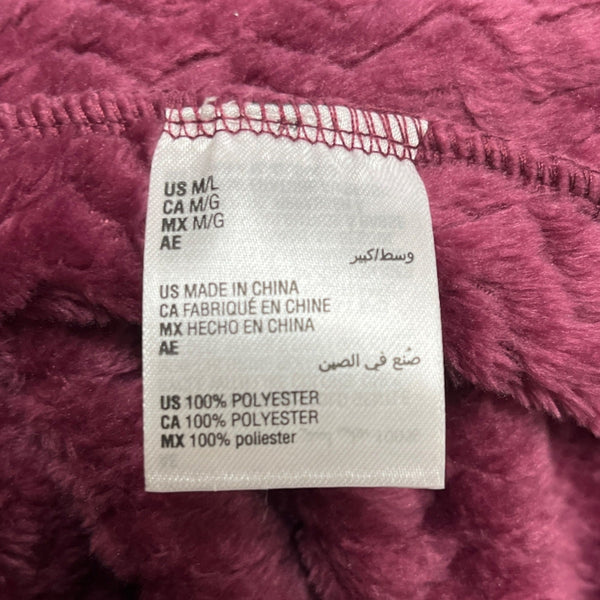 Chapter Club Womens Magenta Chevron Plush Bathrobe Size M/L - New