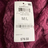 Chapter Club Womens Magenta Chevron Plush Bathrobe Size M/L - New