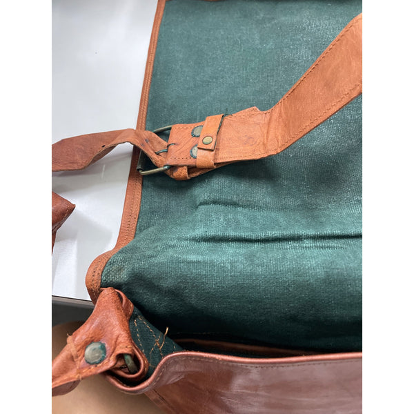 Handcrafted Leather Bag With Colorful Embroidered Geometric Design