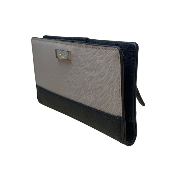 Kate Spade New York Leather Snap Closure ID Window & Zipper Pocket Wallet Sz M