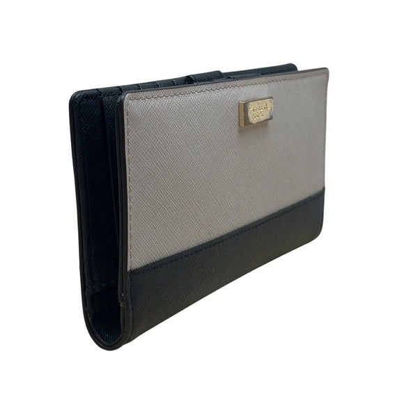 Kate Spade New York Leather Snap Closure ID Window & Zipper Pocket Wallet Sz M