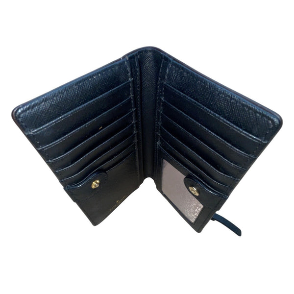 Kate Spade New York Leather Snap Closure ID Window & Zipper Pocket Wallet Sz M