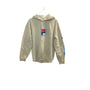 Fila Mens Beige Pullover Hoodie With Logo Graphic Front & Sleeve Pockets Cotton Blend M