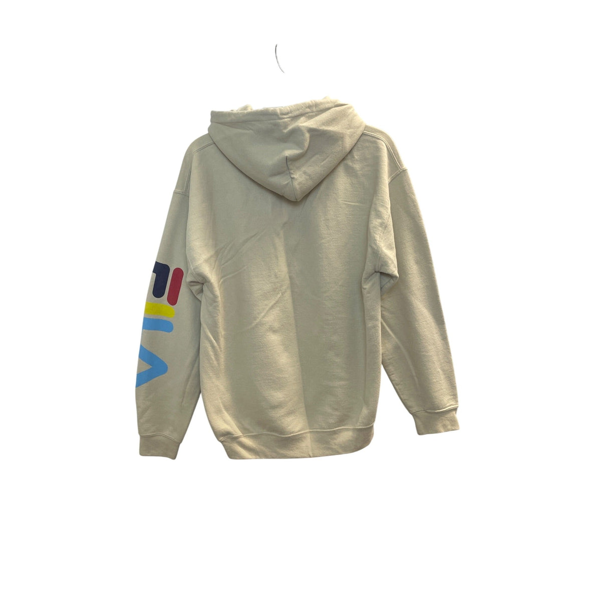 Fila Mens Beige Pullover Hoodie With Logo Graphic Front & Sleeve Pockets Cotton Blend M