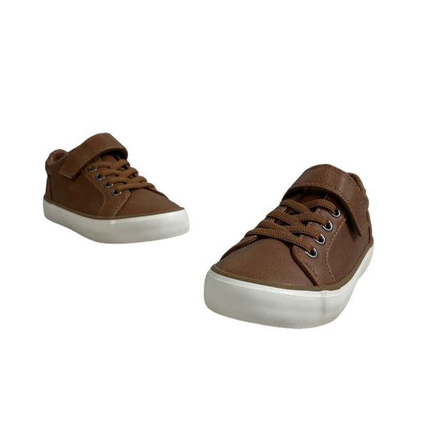 1901 Boys Lace Up Leather Look Sneakers Sz 10M - NWOB