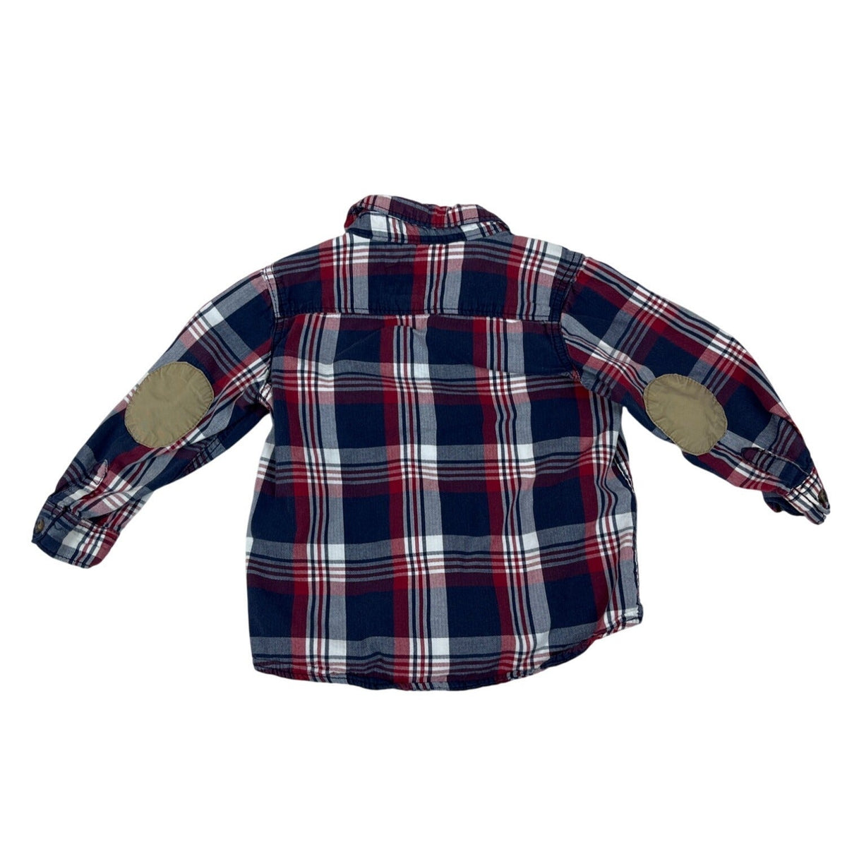 H&M L.O.G.G. Baby Plaid Flannel Shirt Size 12-18M Red Blue & Beige