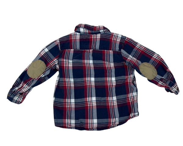 H&M L.O.G.G. Baby Plaid Flannel Shirt Size 12-18M Red Blue & Beige