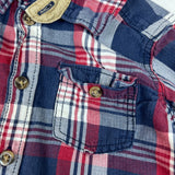 H&M L.O.G.G. Baby Plaid Flannel Shirt Size 12-18M Red Blue & Beige
