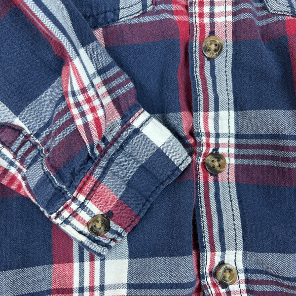 H&M L.O.G.G. Baby Plaid Flannel Shirt Size 12-18M Red Blue & Beige
