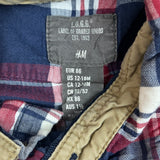 H&M L.O.G.G. Baby Plaid Flannel Shirt Size 12-18M Red Blue & Beige