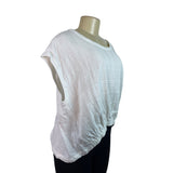 Grade & Gather Women’s White Textured Relaxed Fit Shirt Size L - New