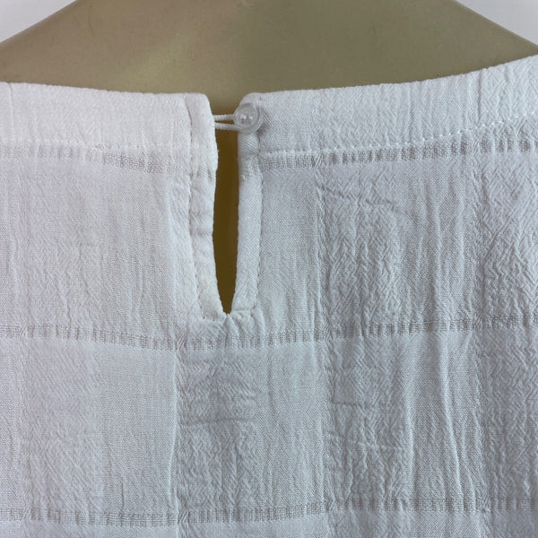 Grade & Gather Women’s White Textured Relaxed Fit Shirt Size L - New