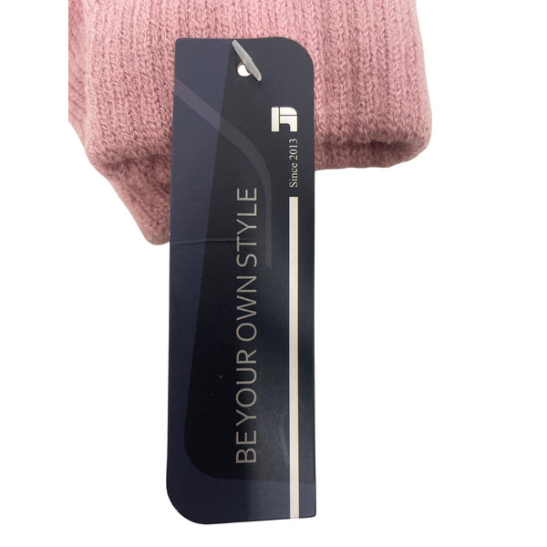 Pink Wool Blend Womens Gloves Warm Knit Style Winter Accessory Made In Taiwan
