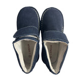Toddler Navy Blue Suede Ankle Boots With Detachable Strap