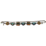 Chicos Womens Multicolor Beaded Mosaic Belt Silver-Tone Adjustable Chain