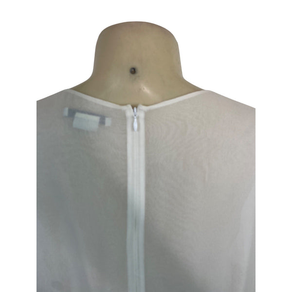 Worth New York Women’s Sheer White Long Sleeve Chiffon Blouse Sz 12 - New