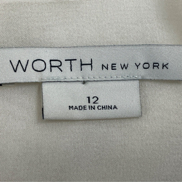 Worth New York Women’s Sheer White Long Sleeve Chiffon Blouse Sz 12 - New