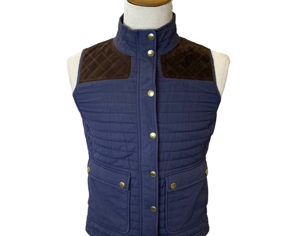 Vineyard Vines Men's Navy & Brown Quilted Vest With Pockets Size S