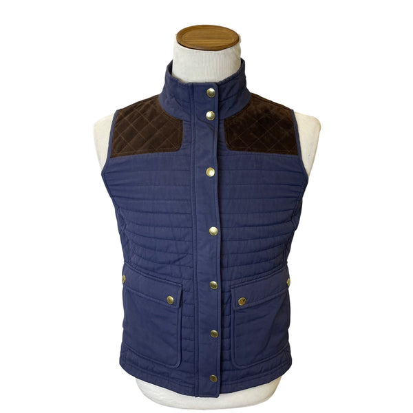 Vineyard Vines Men's Navy & Brown Quilted Vest With Pockets Size S