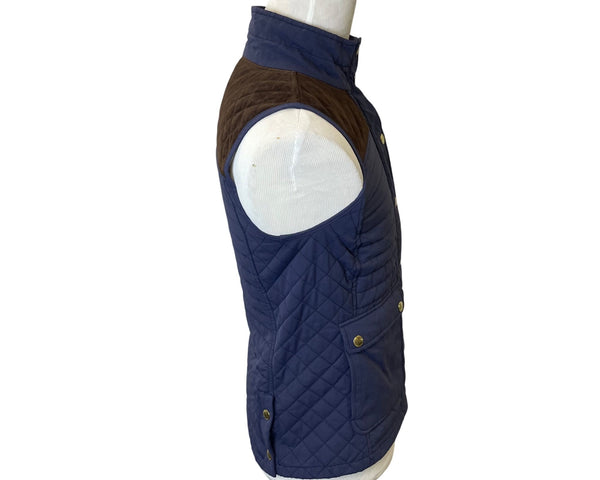 Vineyard Vines Men's Navy & Brown Quilted Vest With Pockets Size S