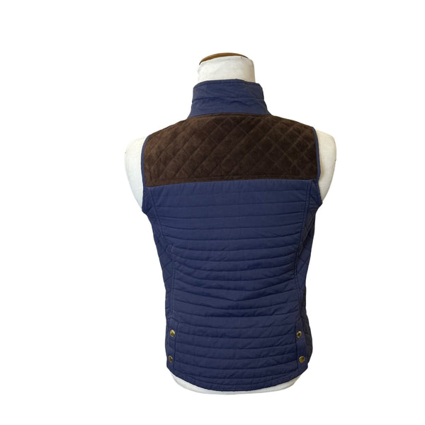Vineyard Vines Men's Navy & Brown Quilted Vest With Pockets Size S