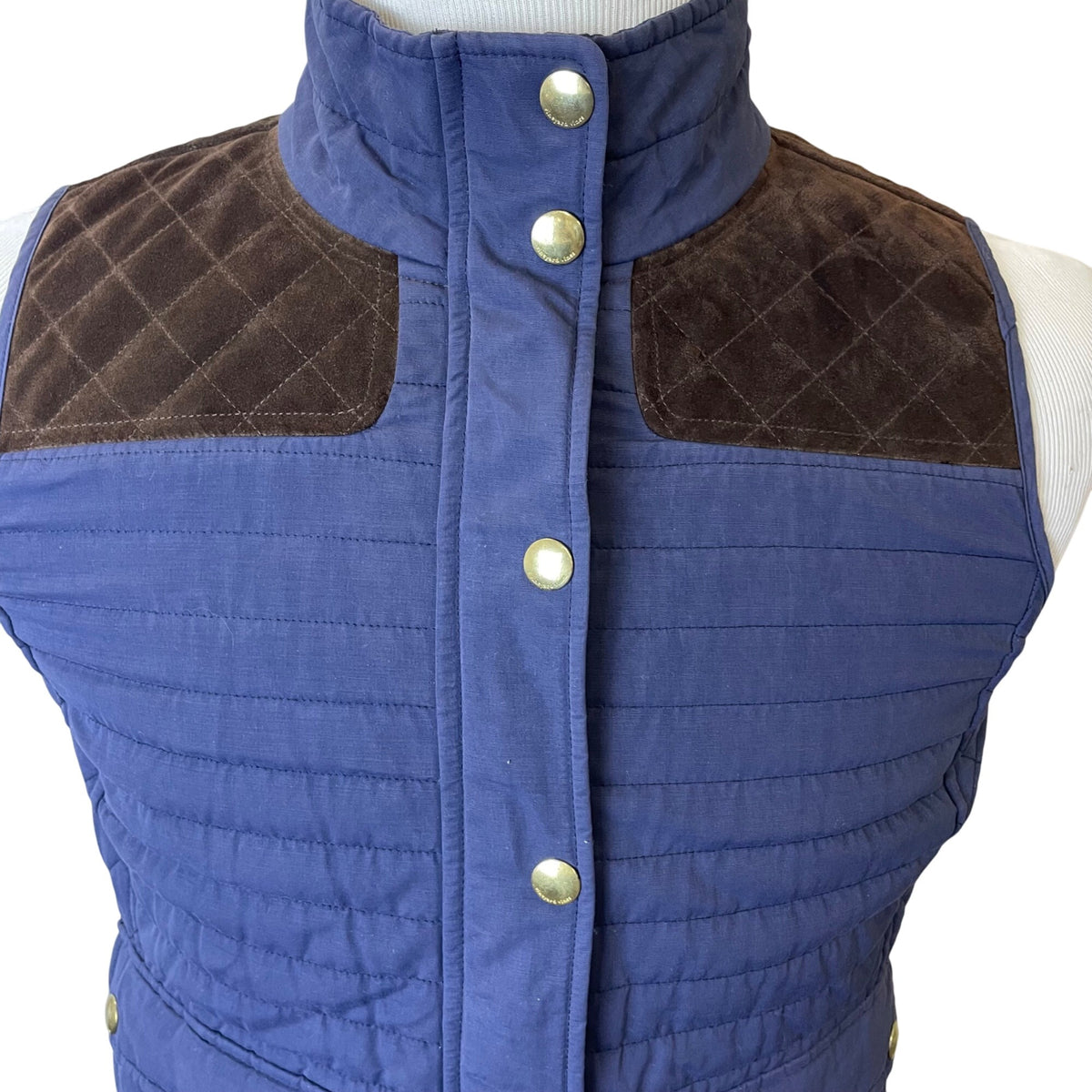 Vineyard Vines Men's Navy & Brown Quilted Vest With Pockets Size S