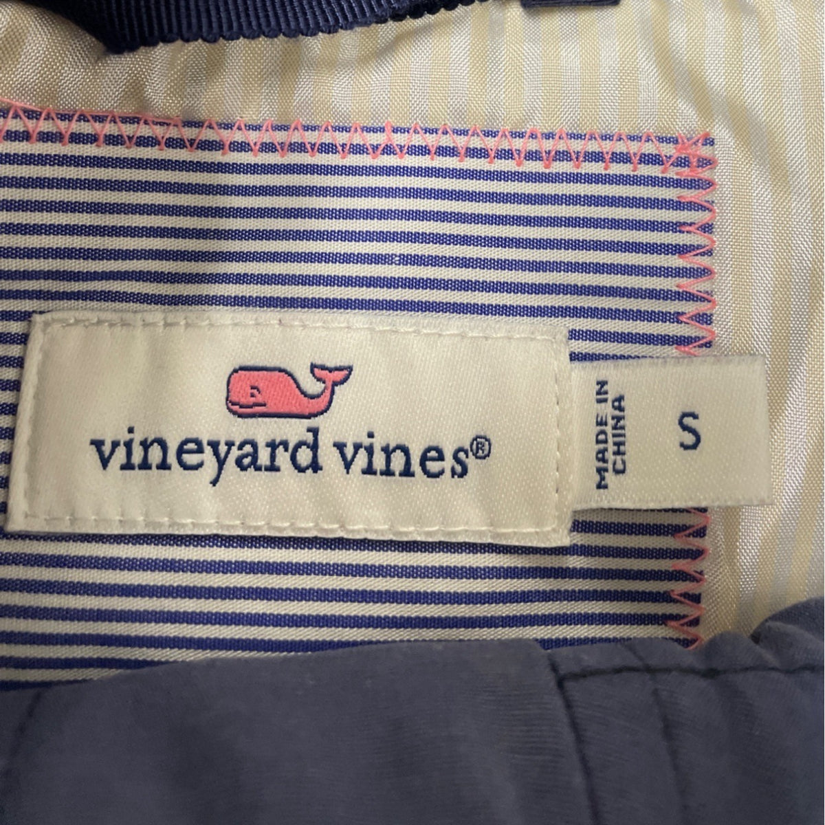 Vineyard Vines Men's Navy & Brown Quilted Vest With Pockets Size S