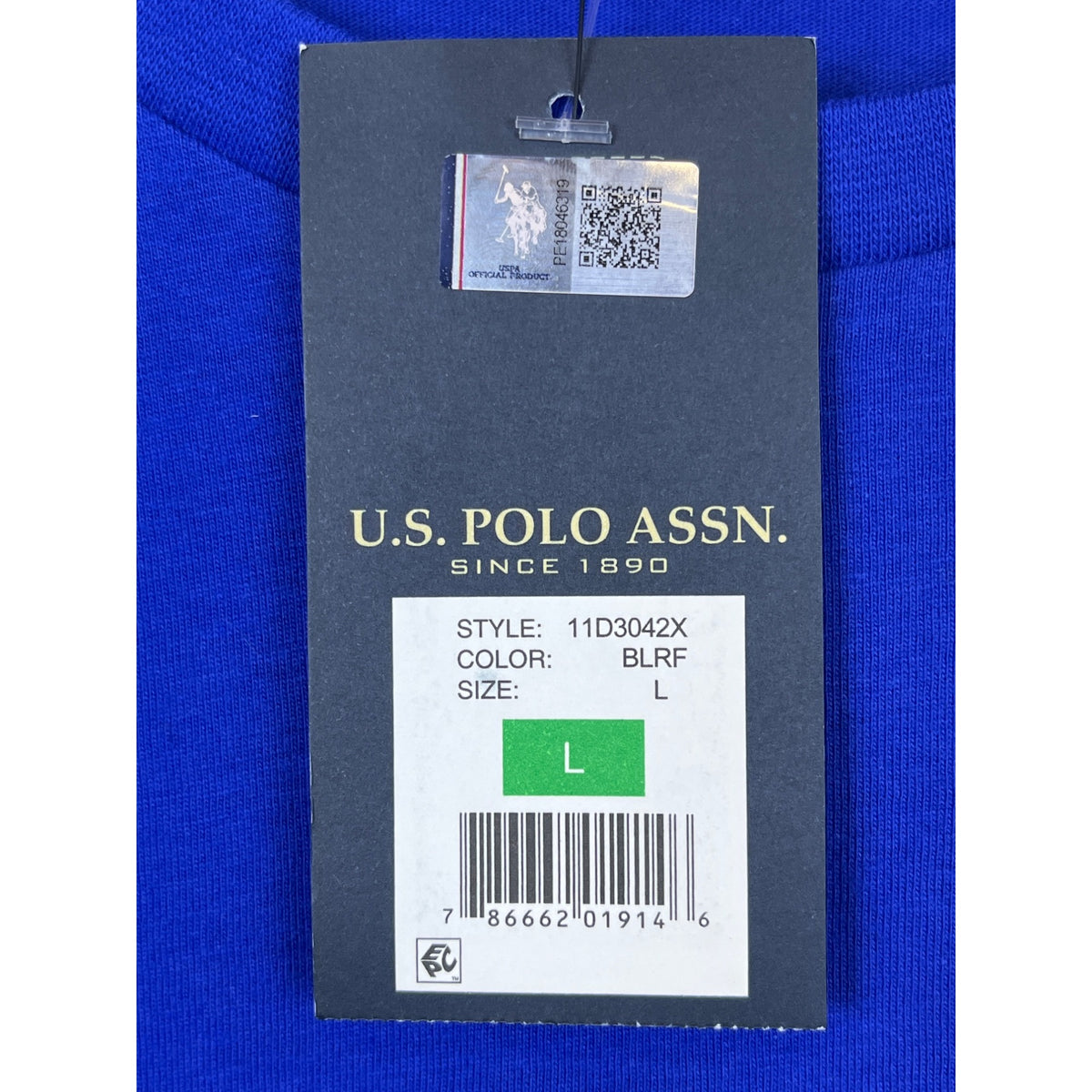 U.S. Polo Assn. Mens Blue Cotton Striped Short-Sleeve Crewneck T-Shirt Size L