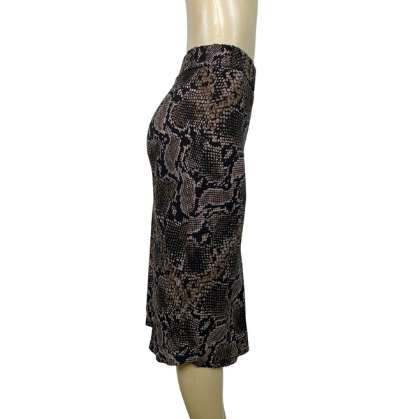 Zara TRF Collection Snake Print Midi Skirt Viscose Blend Size XS