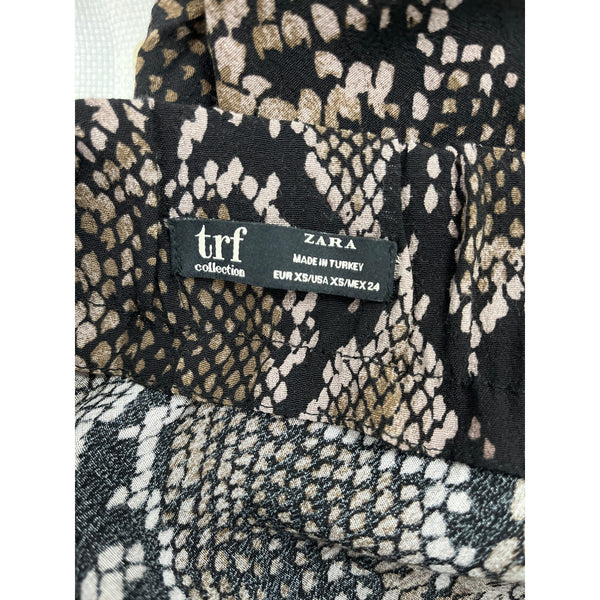 Zara TRF Collection Snake Print Midi Skirt Viscose Blend Size XS