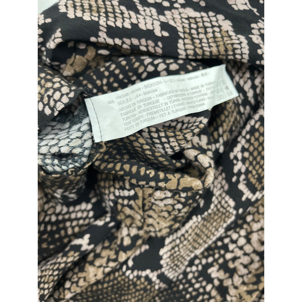 Zara TRF Collection Snake Print Midi Skirt Viscose Blend Size XS