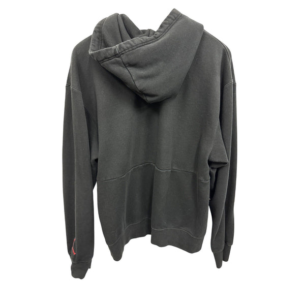 Nike Air Jordan Mens M Black Hoodie With Kangaroo Pocket & Red Jumpman Logo