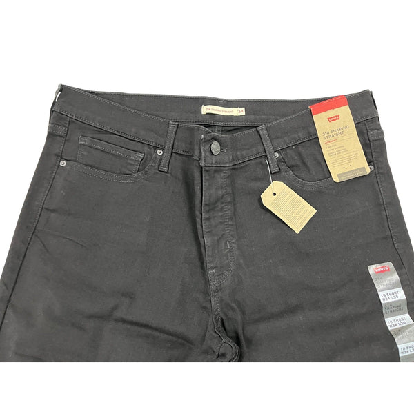 Levis Men’s 314 Shaping Straight Jeans Black High Rise Stretch Denim Size 34W/30L - New