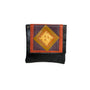 Annemarie Feld Women's Black Geometrical Pattern Leather Coin Purse Sz M