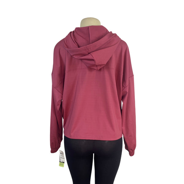 Ideology Womens Rose Pink Quarter-Zip Hooded Pullover Sz L - New