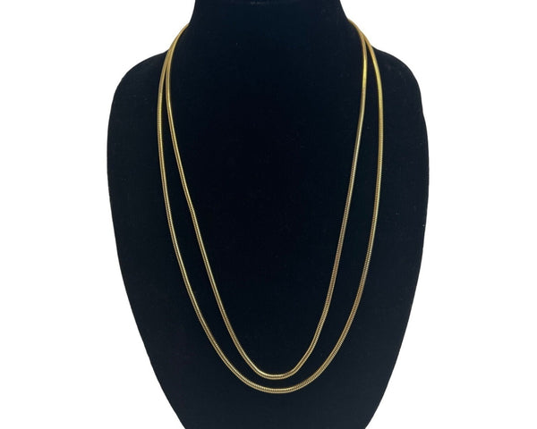 Vintage Women's Gold Tone Rope Chain Long Necklace - 54in