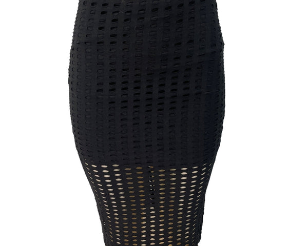 Kendall + Kylie Womens Black Perforated Pencil Skirt Size XS