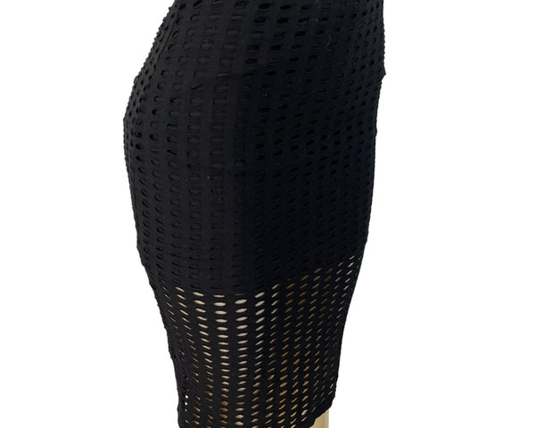 Kendall + Kylie Womens Black Perforated Pencil Skirt Size XS