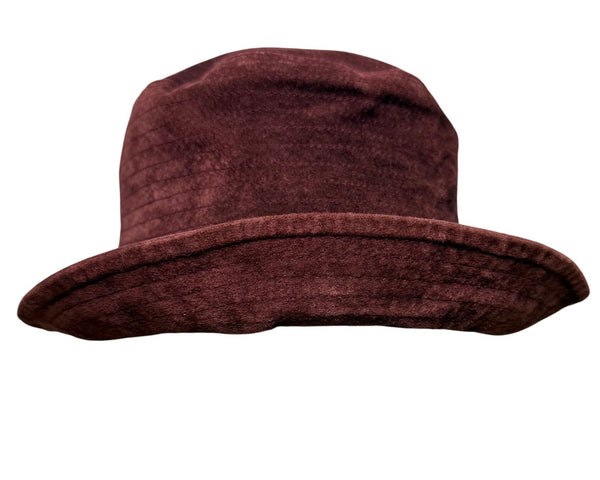 Vintage Liz Claiborne Women’s Burgundy Velvet Bucket Hat Soft Fabric Lined