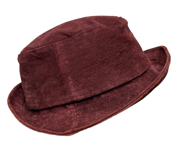 Vintage Liz Claiborne Women’s Burgundy Velvet Bucket Hat Soft Fabric Lined