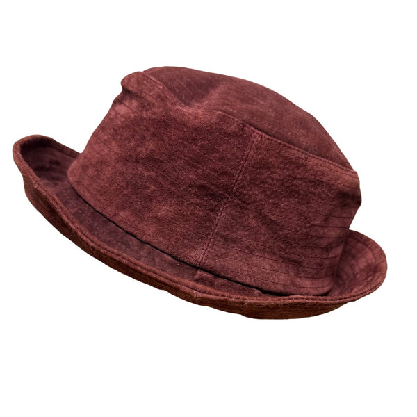 Vintage Liz Claiborne Women’s Burgundy Velvet Bucket Hat Soft Fabric Lined