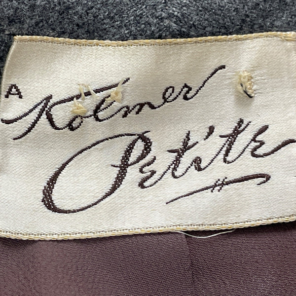 A Kolmer Womens Yellow & Gray Open Front Petite Blazer Textured Checkered Design