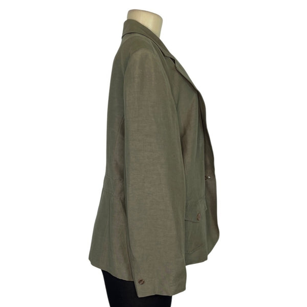 Talbots Woman Beige Blazer Jacket With Front Pockets & Button Sz 16W  New
