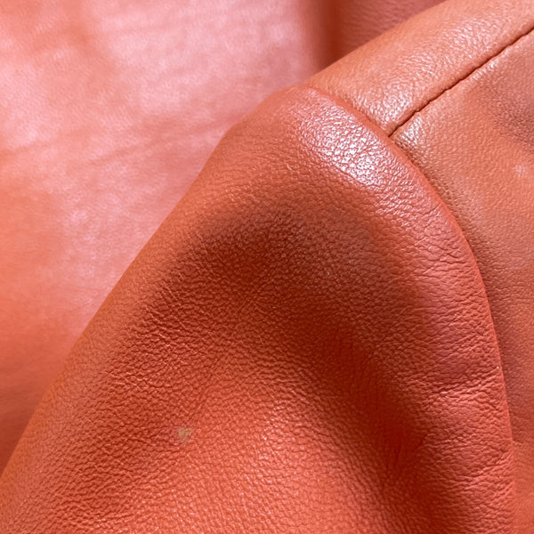 Cache Women's Orange Faux Leather Button Front Jacket Stylish Fit