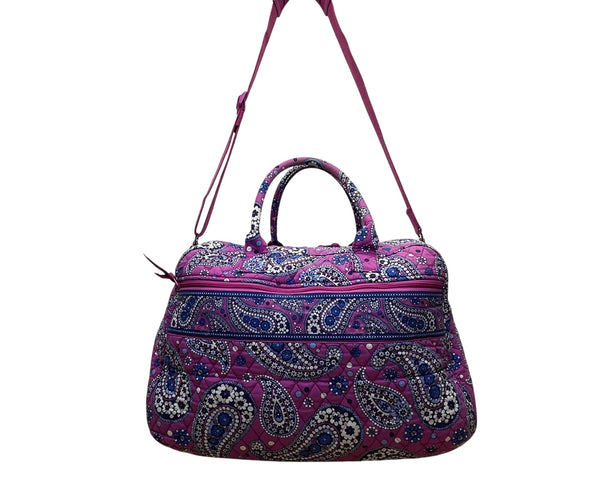 Vera Bradley Women’s Pink Quilted Paisley Print Shoulder & Handheld Duffle Bag