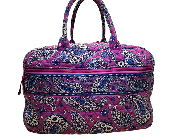 Vera Bradley Women’s Pink Quilted Paisley Print Shoulder & Handheld Duffle Bag