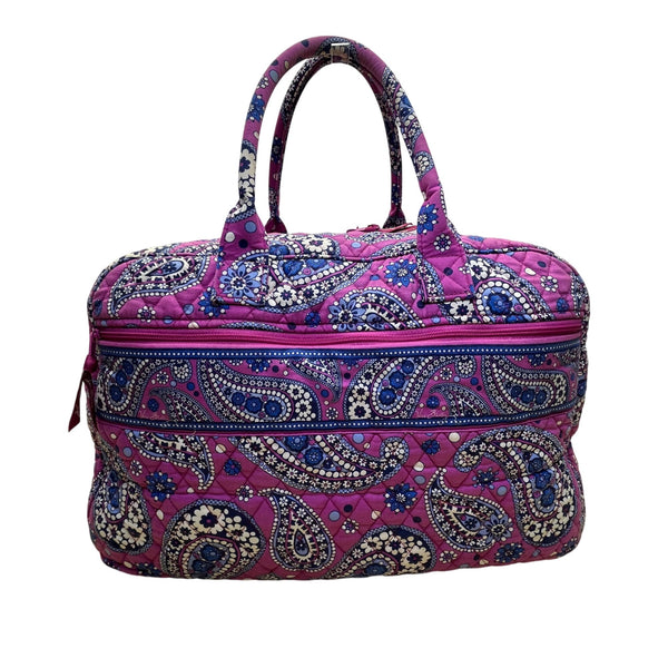 Vera Bradley Women’s Pink Quilted Paisley Print Shoulder & Handheld Duffle Bag