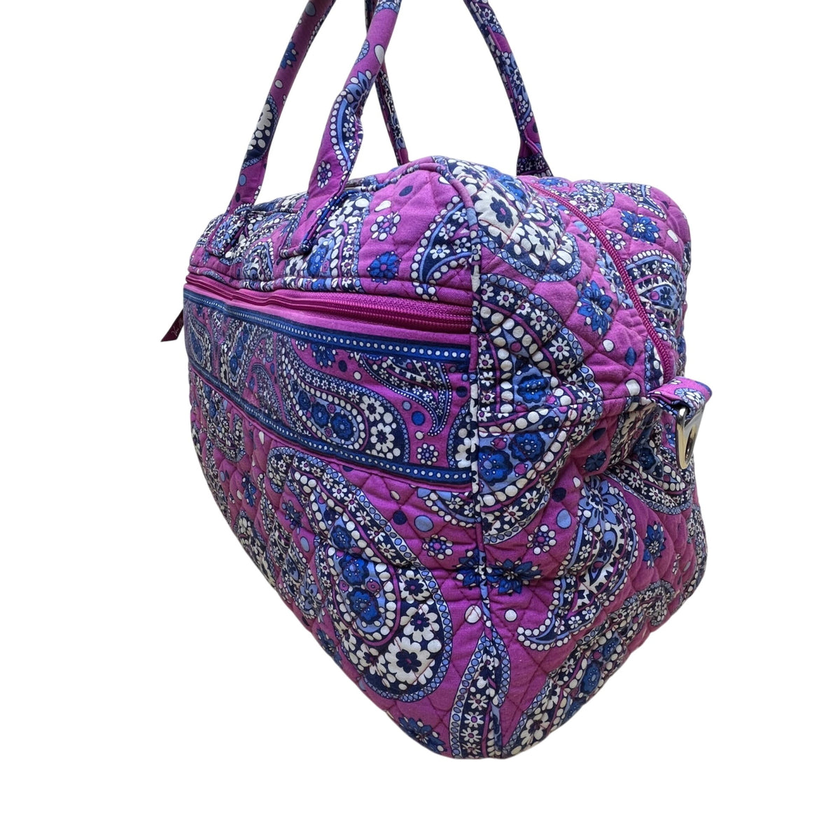 Vera Bradley Women’s Pink Quilted Paisley Print Shoulder & Handheld Duffle Bag