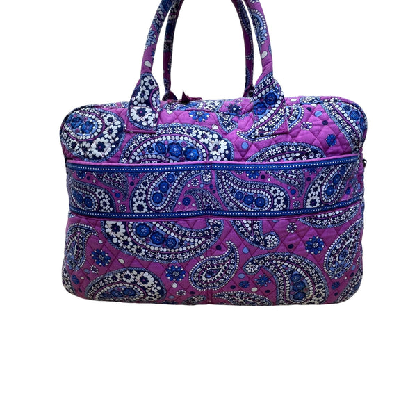 Vera Bradley Women’s Pink Quilted Paisley Print Shoulder & Handheld Duffle Bag